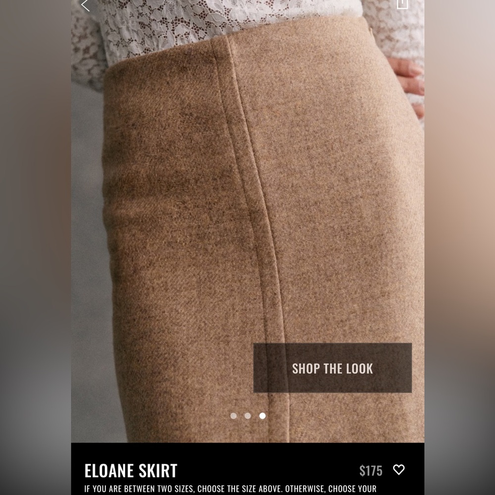 Sezane Eloane Skirt Beige - Size 10